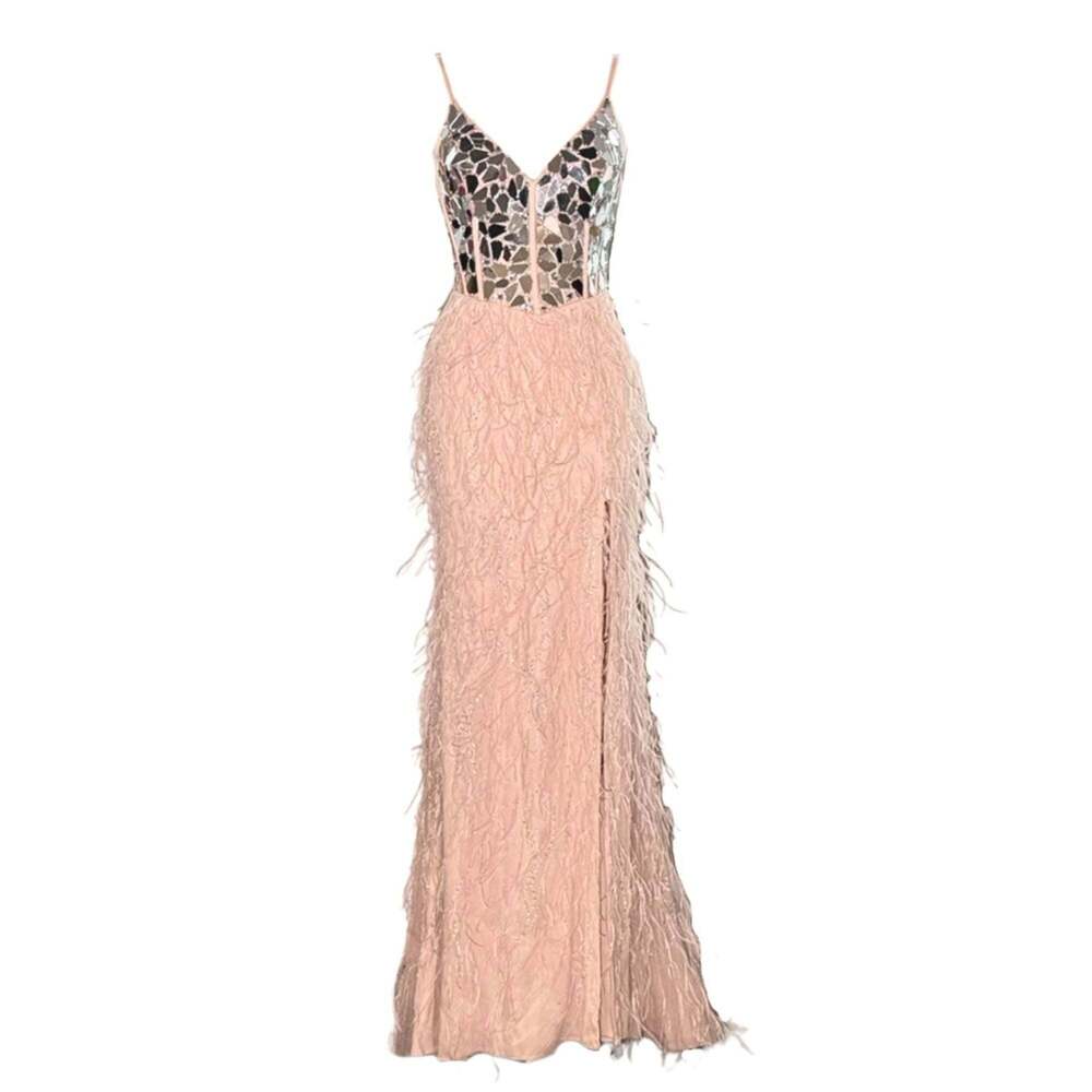 Cult Moda - Mirror Fragment Corset Maxi Gown - FR 42